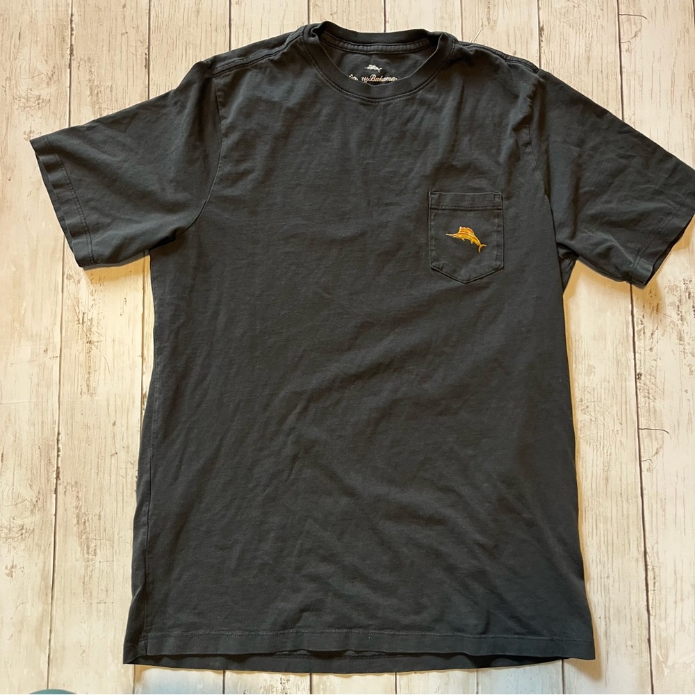 Tommy Bahama Charcoal Mai Tai T-Shirt with Lapel Pocket